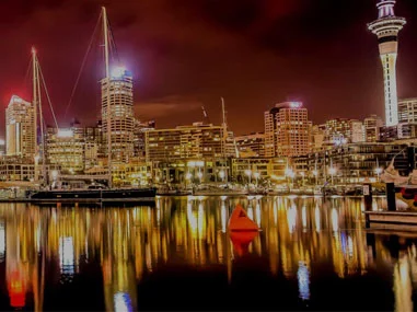 Foto nocturna en Auckland, Nueva Zelanda